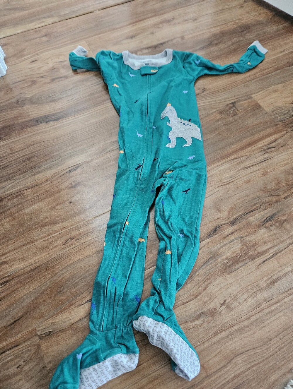 Carters Teal Kids One-Piece Pajamas with Dinosaur Applique 24 Months